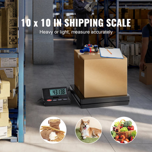 110 lbs Digital Postal Shipping Scale with Timer 90° Foldable LCD Screen AC/DC Powered Package Scale for Laggage Home
