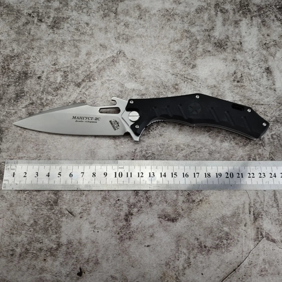 Heavy-duty Folding Knife HOKC D2 Blade G10 Handle Multi-functional Cutting Knife for Survival Emergencies and Daily Use
