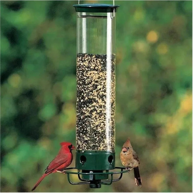 Hanging Wild Bird Feeder Weight Activated Rotating Squirrel Proof Outdoor Garden Yard Tree Mounted Automatic Bird Feeding