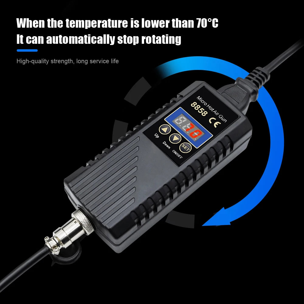 JCD 8858 Micro Hot Air Gun 750W Rework Soldering Station LCD Digital 110V Heat Gun