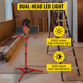 SucceBuy LED Work Light with Stand 5000/10000Lumen Dual head LED Tripod Work Light w/27.6"-68.1"Adjustable&Foldable Tripod Stand