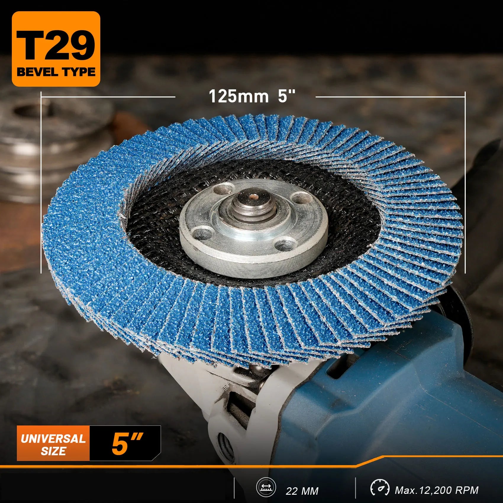 5pcs 5inch Flap Discs 125mm Grinding Discs Angle Grinder Sanding Discs for Metal