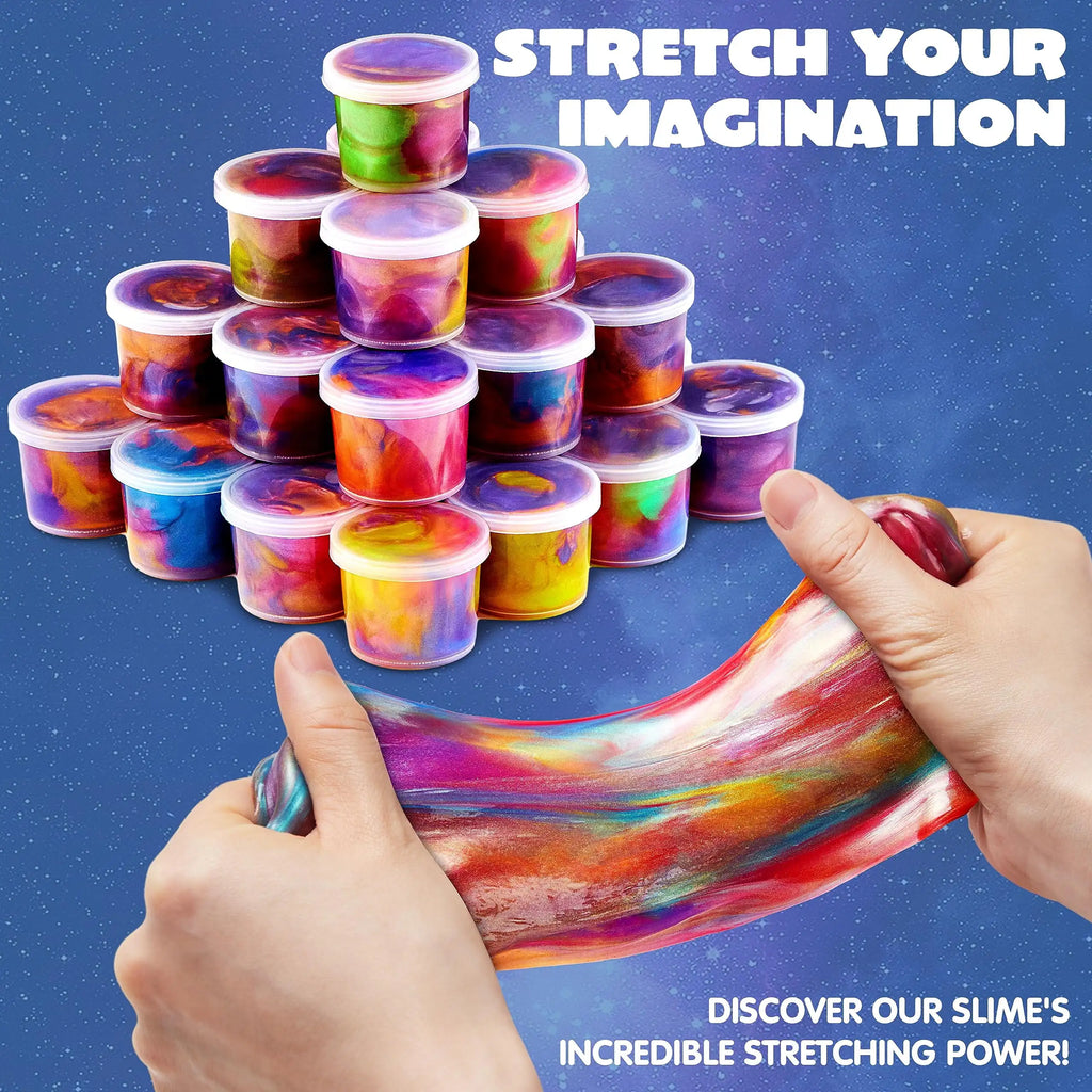 36 Pcs Galaxy Slime Cup Party Favors Stretchy Non-Sticky Safe for Classroom Reward Birthday Party Supplies