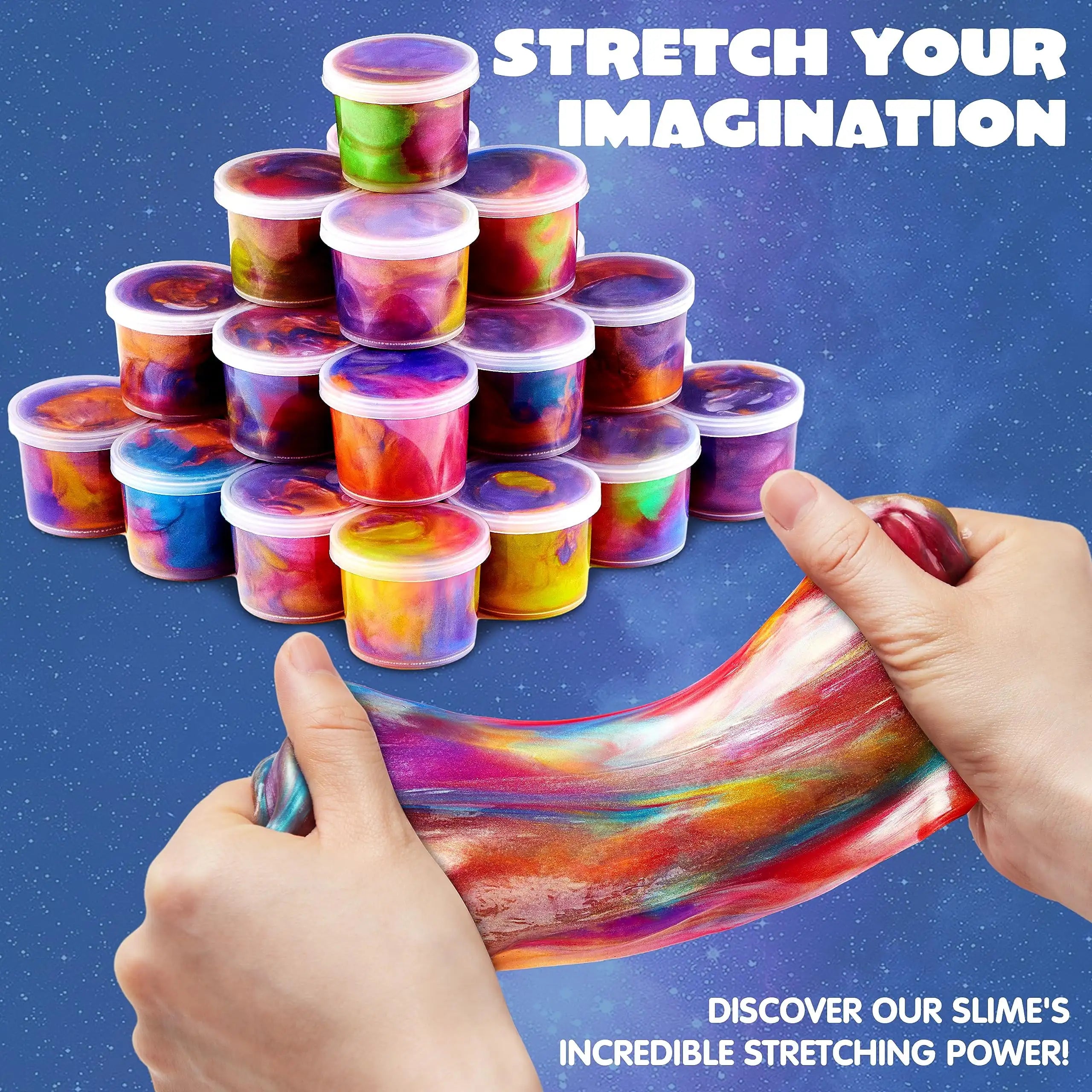 36 Pcs Galaxy Slime Cup Party Favors Stretchy Non-Sticky Safe for Classroom Reward Birthday Party Supplies