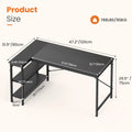 L Shaped Desk 47 Inch Computer Desk Gaming Furniture Corner Desks Home Office PC Table with Reversible Storage Shelves