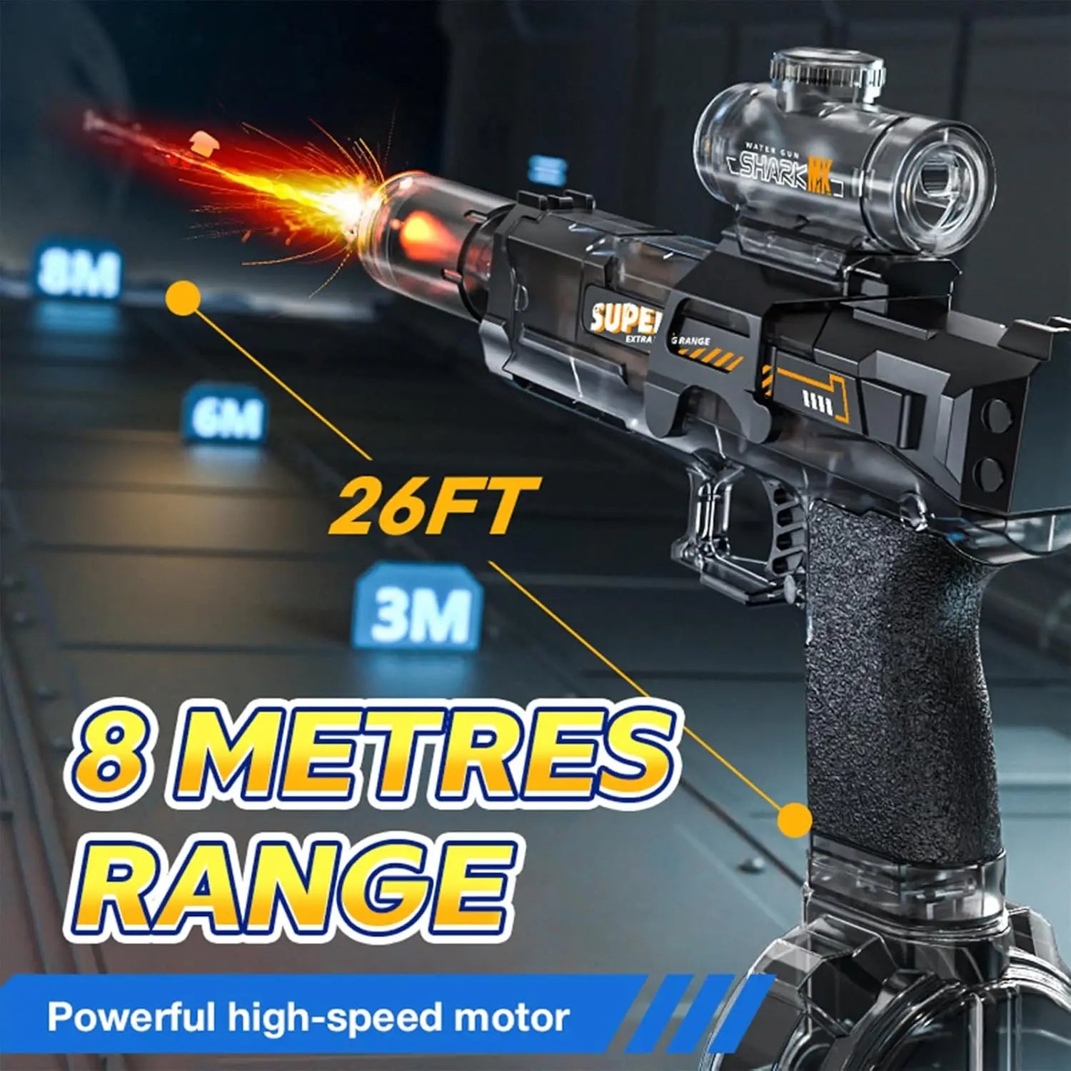 Automatic Electric Water Gun with 26FT Range, High Capacity for Pool Party and Outdoor Fun