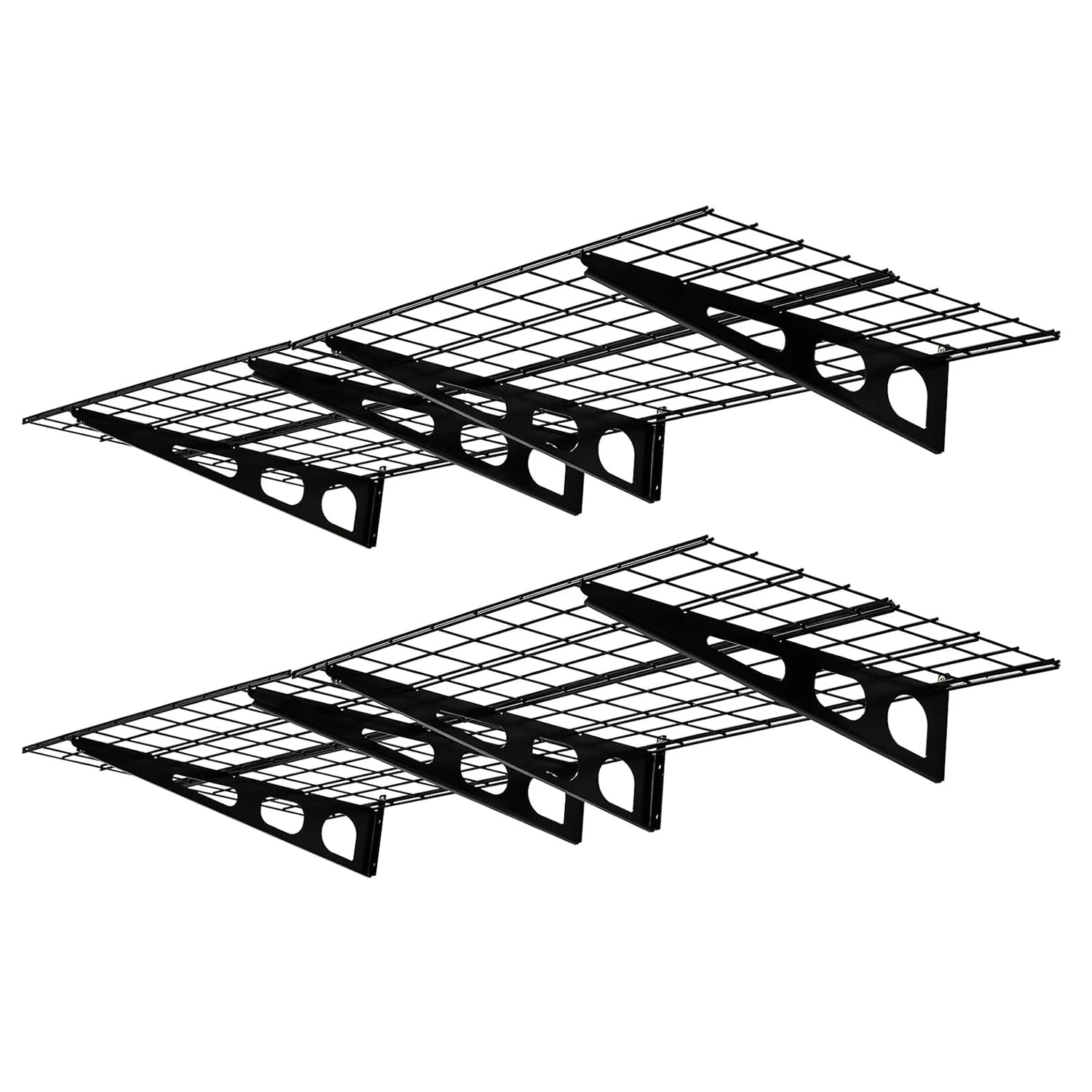 2 Pack 2x6Ft Garage Shelving Wall Mounted,  24"x72" Wall Shelf Garage Storage Rack Floating Shelves for Warehouse, Laundry