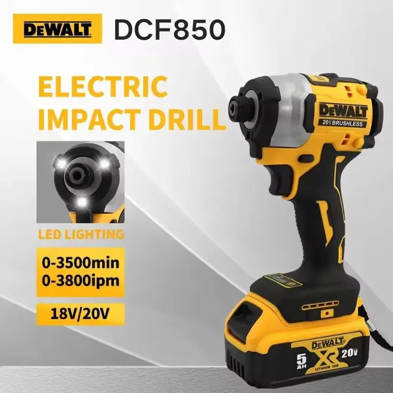 DEWALT DCF850 20V Impact Drill Brushless Motor 205Nm Variable Speed Electric Screwdriver Woodworking Driver Bare Tool power tool