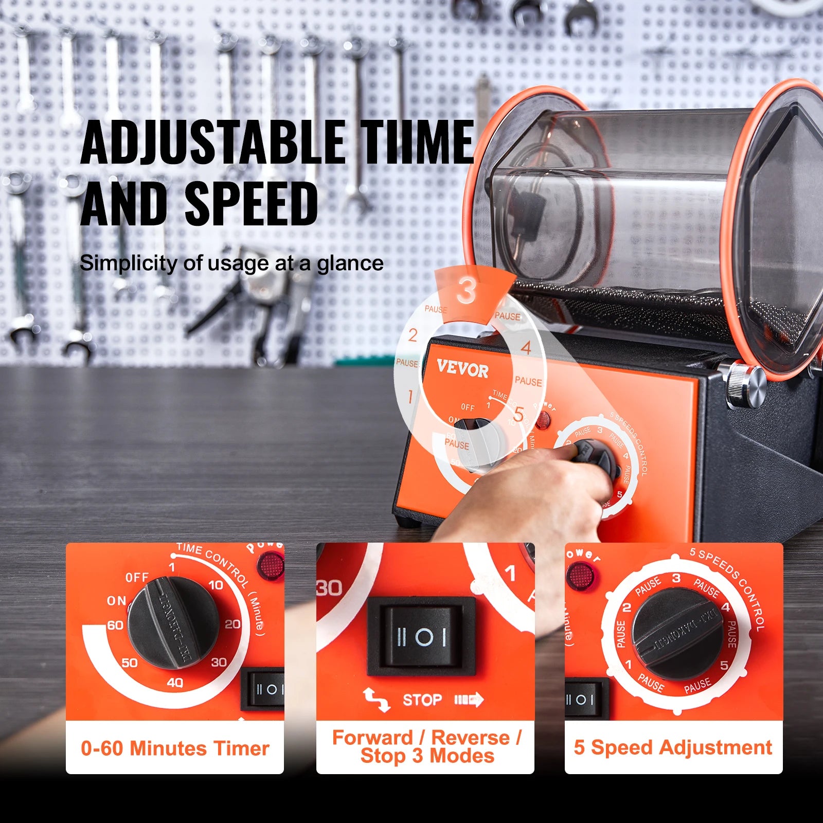 3kg 5kg Rotary Tumbler Surface Polisher Jewelry Drum Polishing Machine Gem DIY Mini-Tumbler Finishing Tools