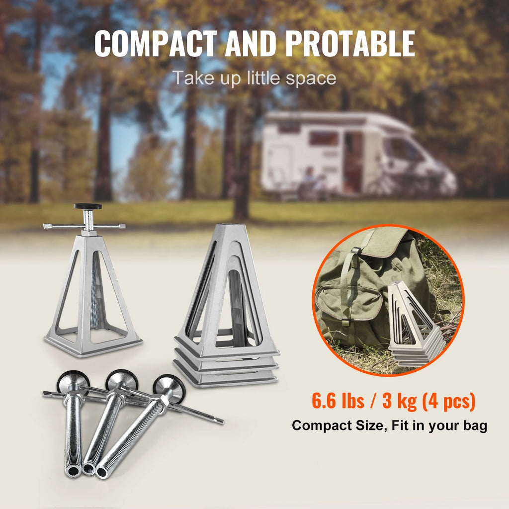 RV Stabilizer Jacks, 4 Pack Aluminum RV Leveling Jacks, Per Jack 6000 Lbs , RV Stack Jacks for RV Travel Trailer Camper