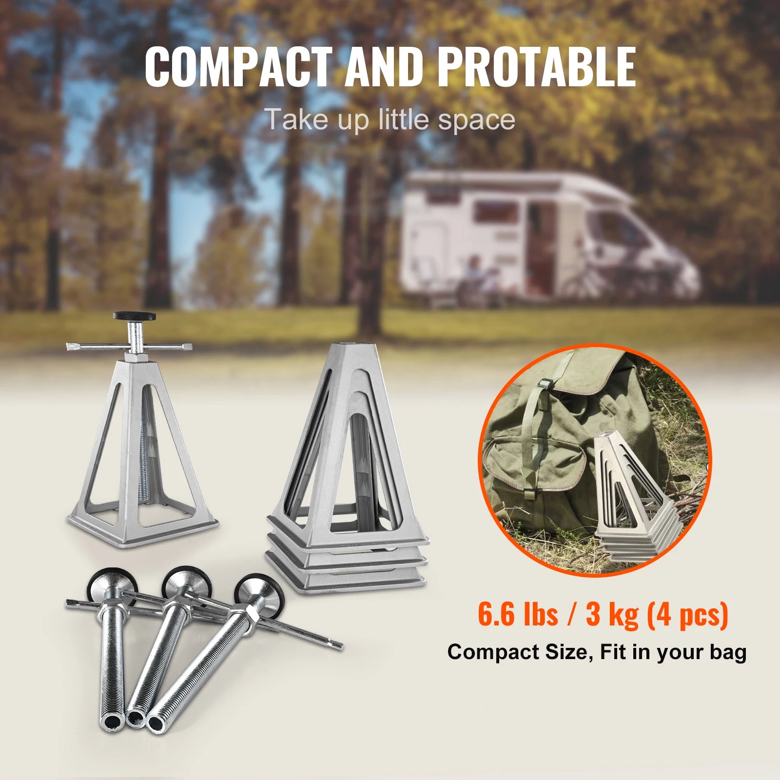 RV Stabilizer Jacks, 4 Pack Aluminum RV Leveling Jacks, Per Jack 6000 Lbs , RV Stack Jacks for RV Travel Trailer Camper