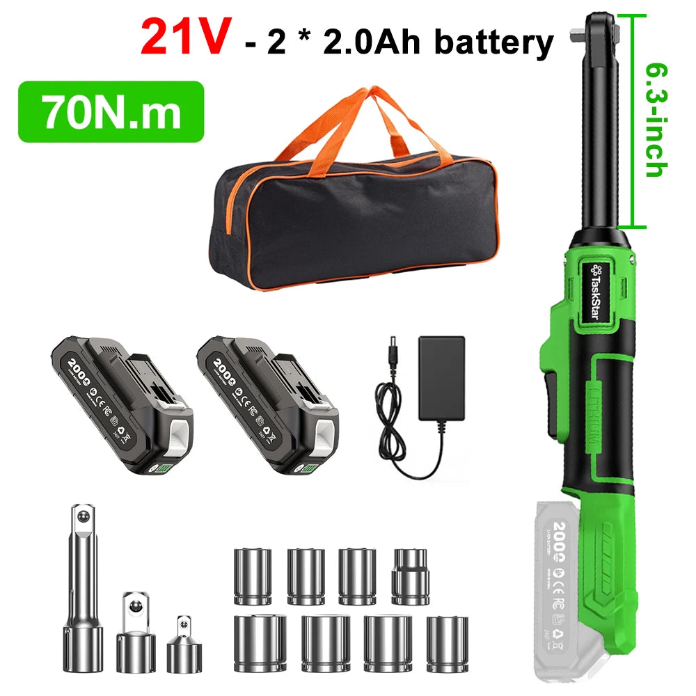 6.3-inch Extended Ratchet Wrench 3/8" Driver Cordless Electric Wrench Car Dismantling Power Tool For DIY Car Mechanic