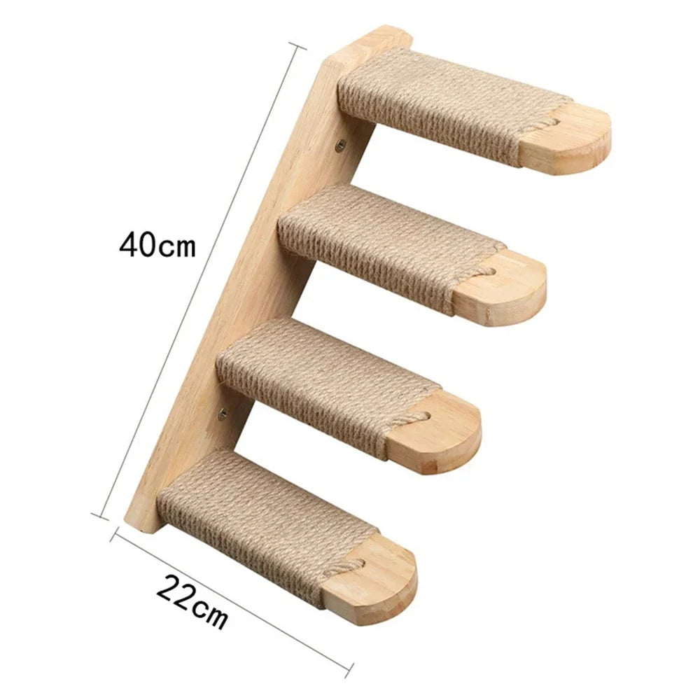 1 Piece Wall Mounted Cat Hammock Cat Jumping Platform for Rest with Scratching Post for Climbing and Grinding Claws Cat Supplies