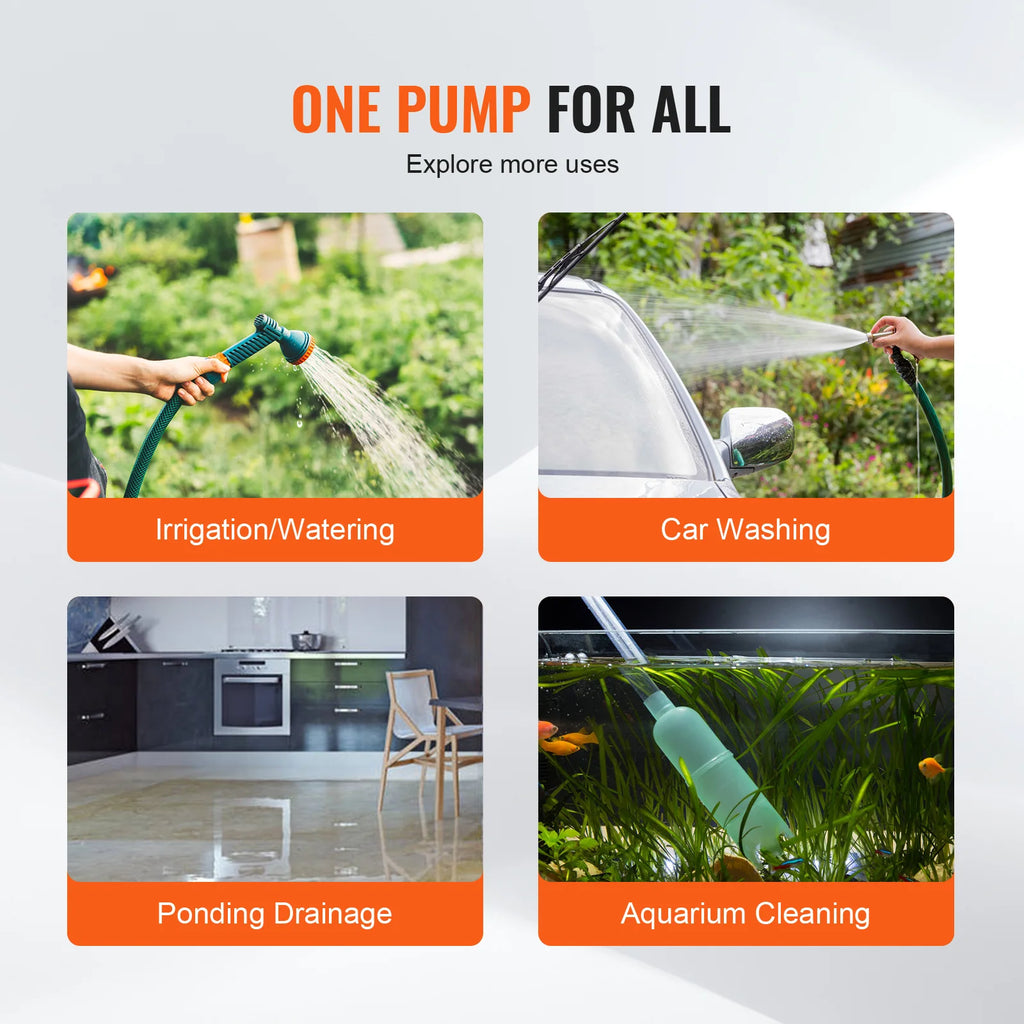 Water Transfer Pump 120V AC 360GPH 1/10 HP Portable Electric Utility Pump for Garden, Rain Barrel, Pool, Pond, Aquarium