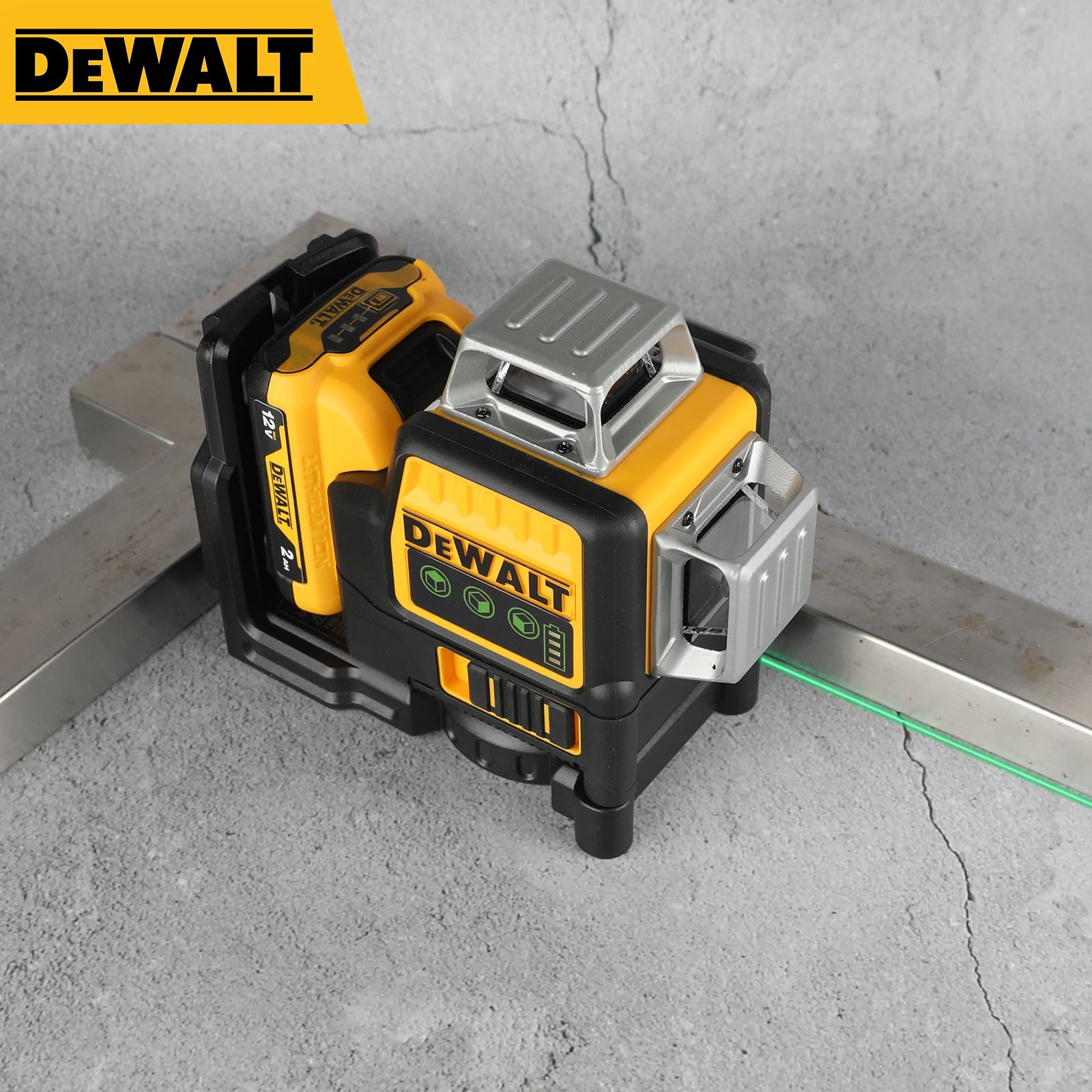 DEWALT DW089LG 12 - Line Green Beam Laser Level - 360° 3 - Side Coverage, 12V Li - Ion for Versatile Jobsite Tasks