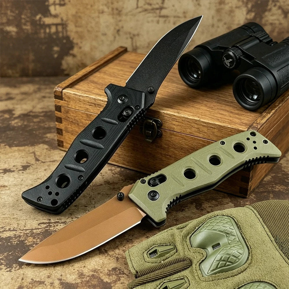 Small Folding Pocket Knife D2 Steel Blade G10 Handle for Outdoor Camping Hunting Survival Tool Everyday Carry Gift for Men