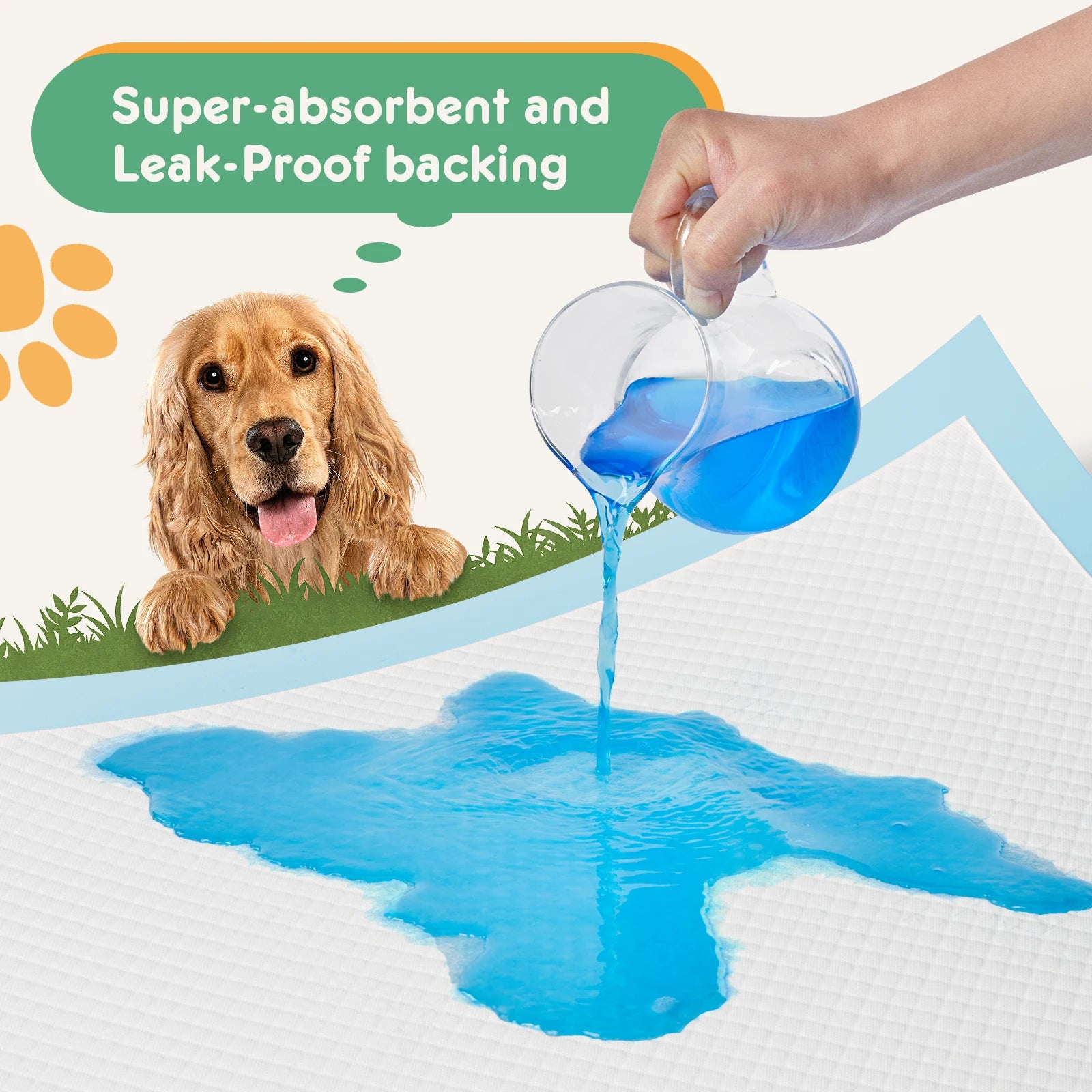 150 Count 22' X 22' Super Absorbency Disposable Underpads Leakproof Quick Drying Disposable Pads for Dogs Puppy Cat Pee Pads