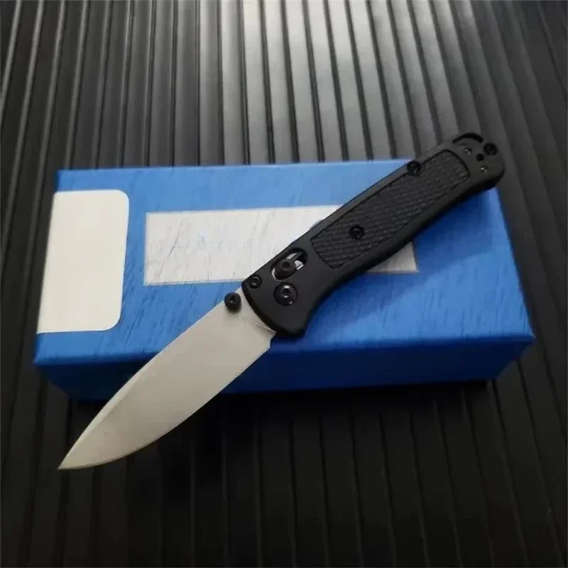 BM 533-3 MINI Bugout Nylon Wave Fibre Handle Axis Lock Folding Outdoor Pocket Knife EDC Camping Hunting Tools