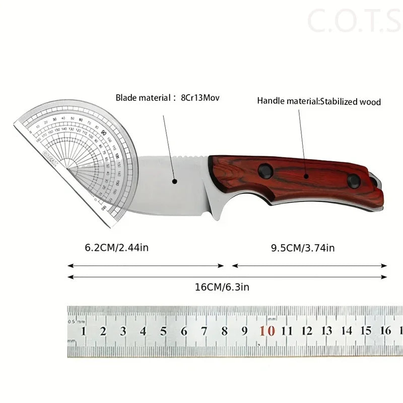 Fixed Blade Knife BM 15017 Drop Point Blade Wood Handles Hunting Camping Survival Boltaron Sheath