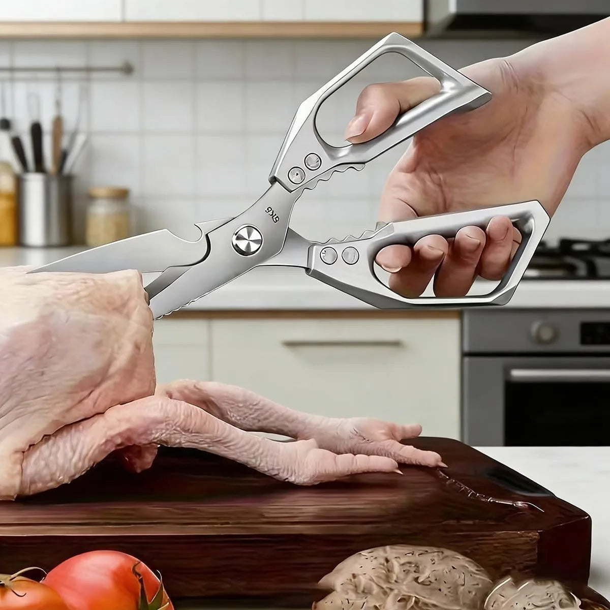 Professional Kitchen Shears Food-Grade SK5 Stainless Steel
