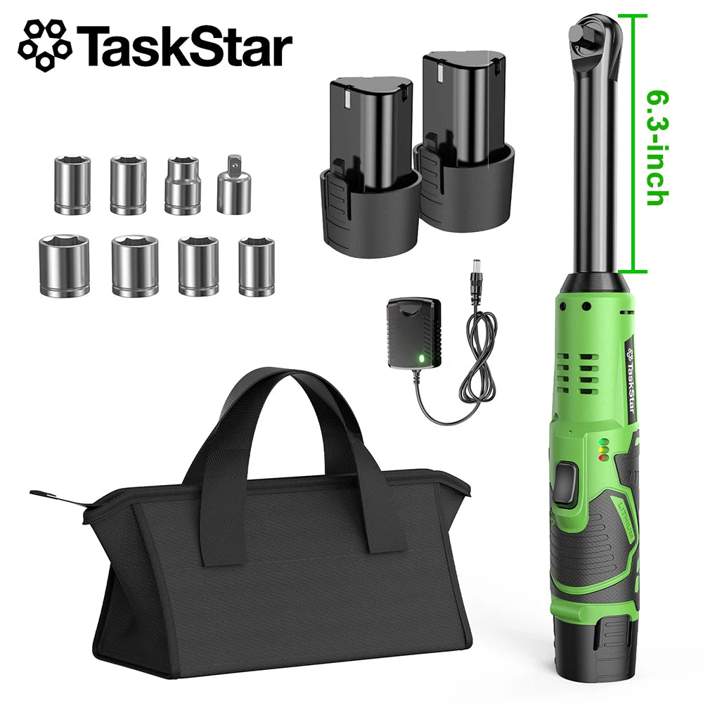 6.3-inch Extended Ratchet Wrench 3/8" Driver Cordless Electric Wrench Car Dismantling Power Tool For DIY Car Mechanic