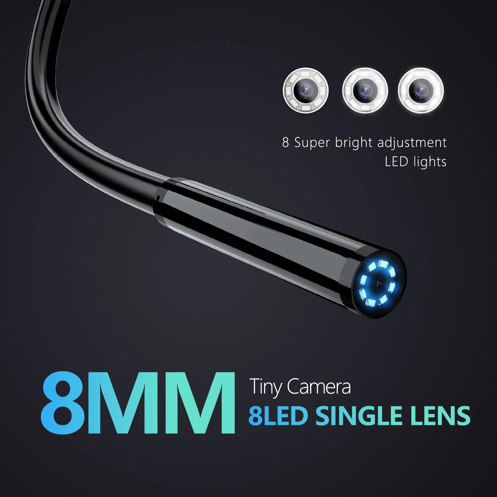Single Dual-Lens Borescope with 4.3" 1080P HD Industrial Borescope IP67 Waterproof Inspection Camera For Car Photo and Video