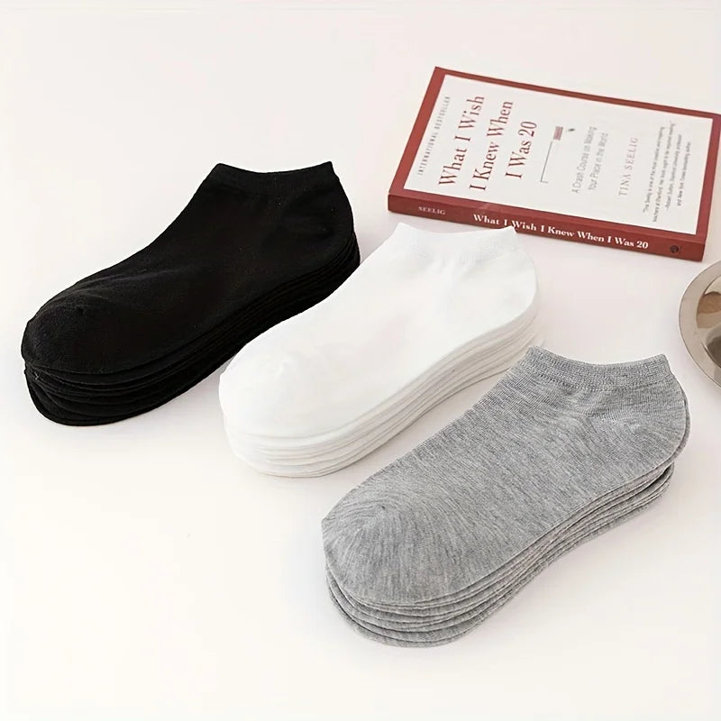 10/20/30/40/60 Pairs Of Unisex Solid Color Socks Comfy Breathable Soft Sweat Absorbent Socks For Daily And Outdoor Wearing 2030