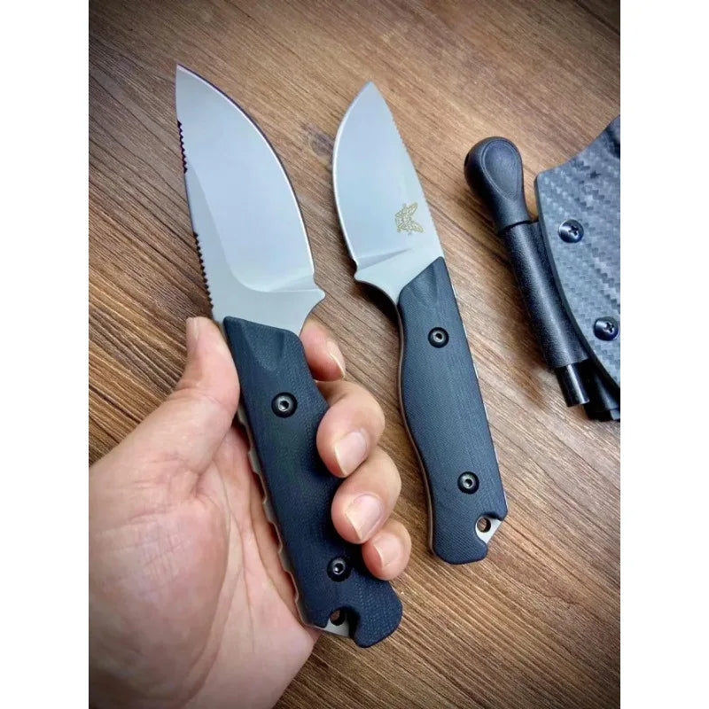 High-hardness BM 15017 Fixed Blade Knife Outdoor Camping and Hiking EDC Practical Cutting Knife with A Sheath Gift for Men
