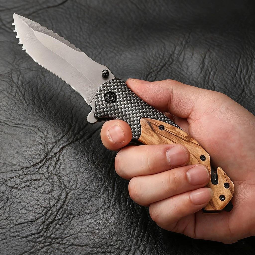 Multifunctional All Steel Portable Folding Knife Outdoor Tactical Camping Survival Hunting  Knife