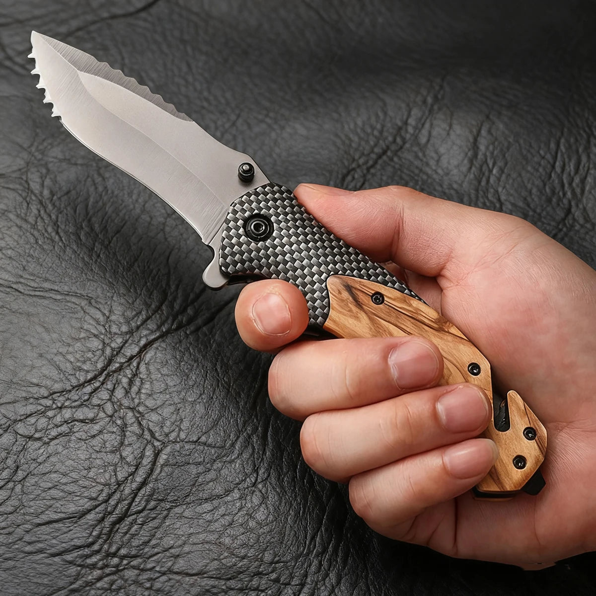 Multifunctional All Steel Portable Folding Knife Outdoor Tactical Camping Survival Hunting  Knife