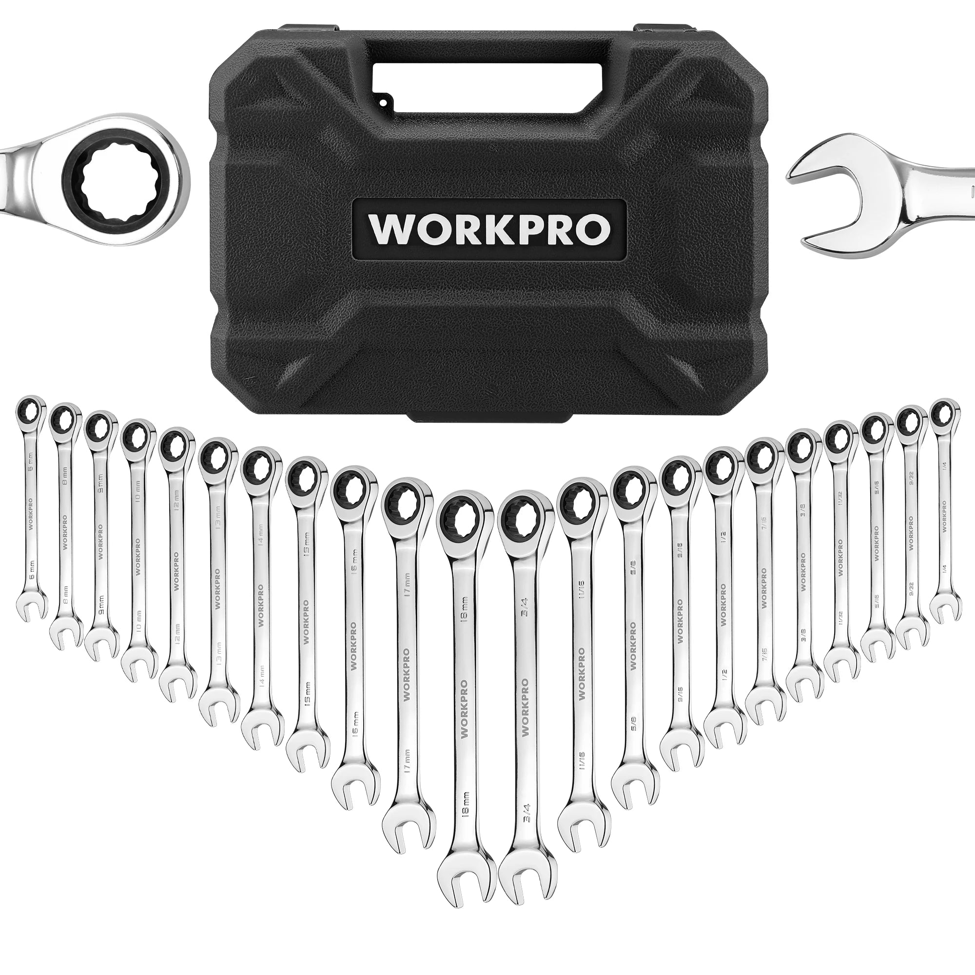 21pc Ratcheting Wrench Set with Box