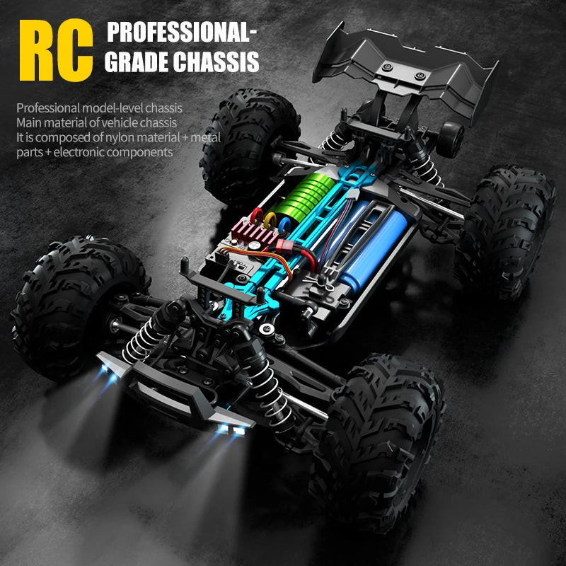 16101 Pro 1:16 75KM/H 4WD RC Car With LED Light 2.4G Remote Control Cars High Speed Drift Monster Truck for Children Gift