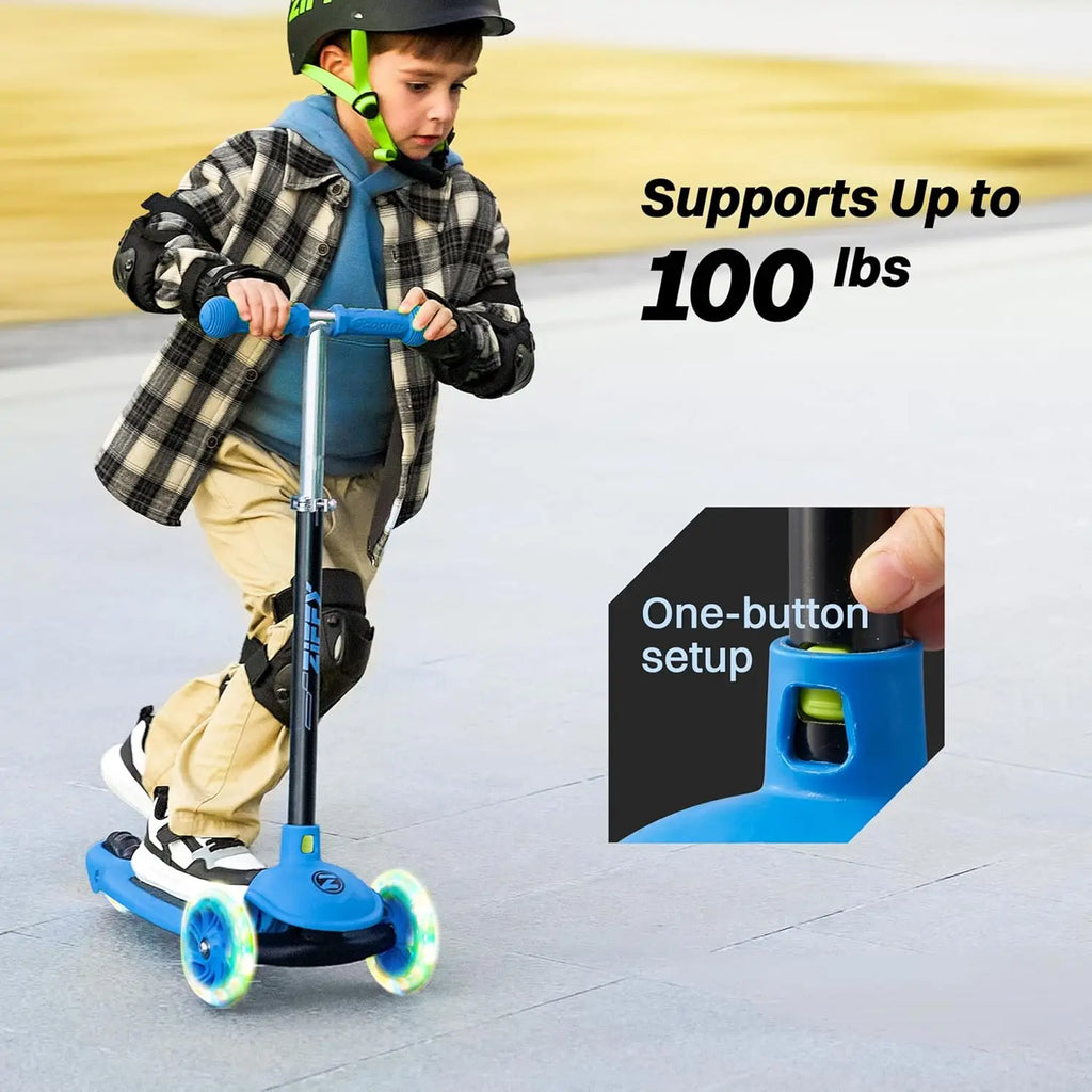 Kids Multicolor 3 Wheel Scooter Toddler Kick Scooters with LED Light-Up Wheels for Boys and Girls Gift 5 Adjustable Height