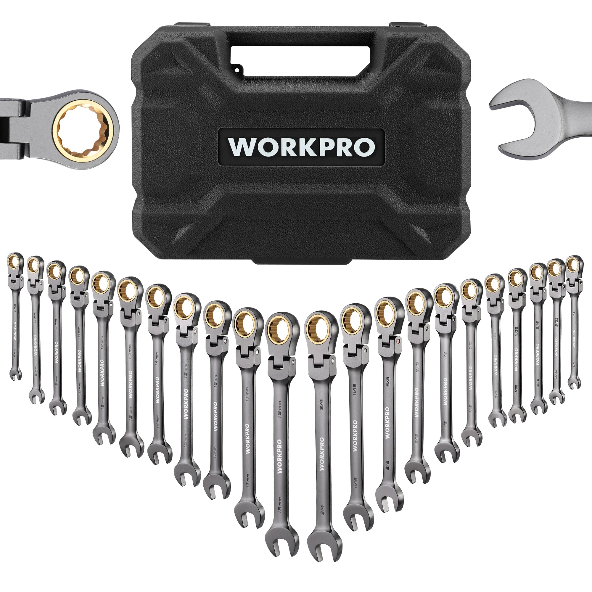 21pc Ratcheting Wrench Set with Box