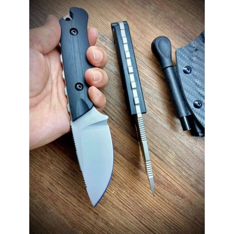 High-hardness BM 15017 Fixed Blade Knife Outdoor Camping and Hiking EDC Practical Cutting Knife with A Sheath Gift for Men