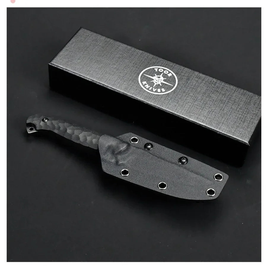 Straight Knife 9Cr13Mov Blade G10 Textured Handle Outdoor Tactical Knife - Self-defense Safety Tool