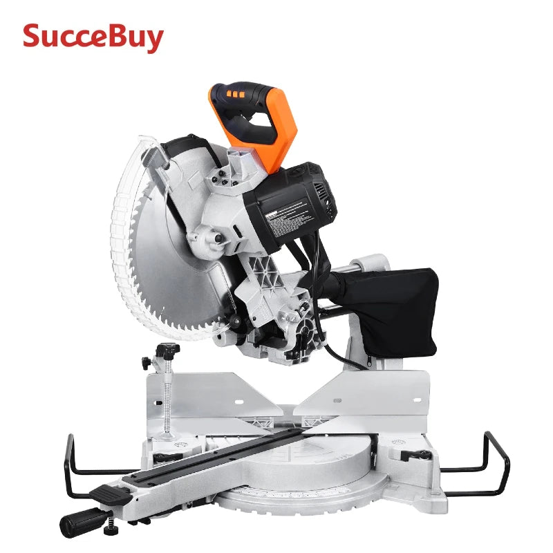 Sliding Compound Miter Saw 12-Inch Blade 15Amp Motor 60-Tooth Corded Double Bevel Sliding Miter Saw LED Alignment
