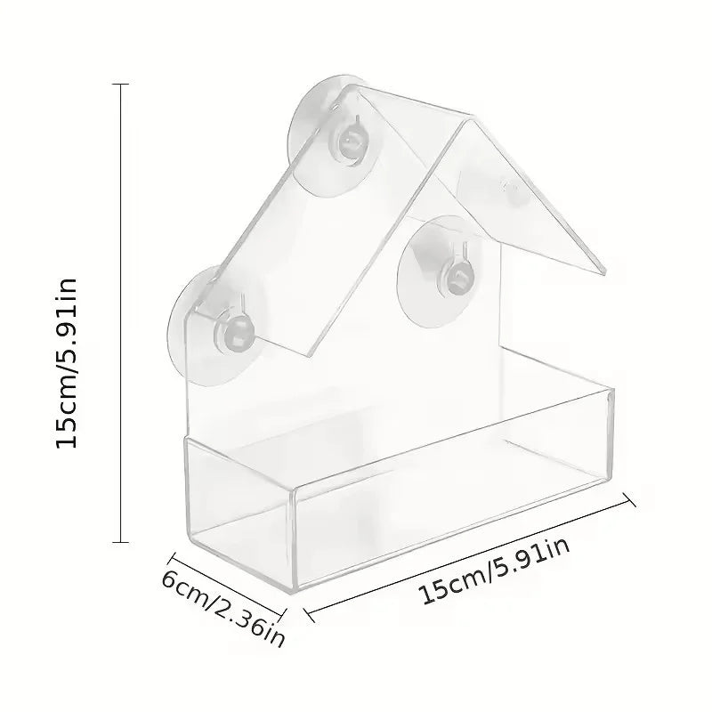 Transparent Bird Feeder Birds House for Outdoor Window Bird Feeder with Strong Suction Cups for Wild Birds,