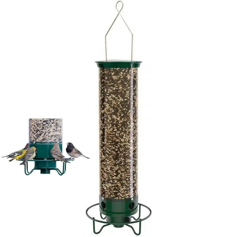 Hanging Wild Bird Feeder Weight Activated Rotating Squirrel Proof Outdoor Garden Yard Tree Mounted Automatic Bird Feeding