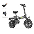 400W Foldable Electric Bike for Adults, 19 MPH, Long Range, 14" All-Terrain Tires, Dual Brakes,