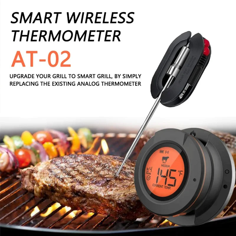 Bluetooth Digital Thermometer Sensor For High 500°F Oven Grill Barbecue Meat Cooking Tools
