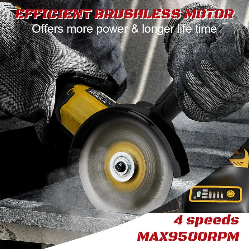 125mm Brushless Angle Grinder Cordless Metal Polishing Machine Cutting Woodworking Power Tool For Makita 21V Battery Pin