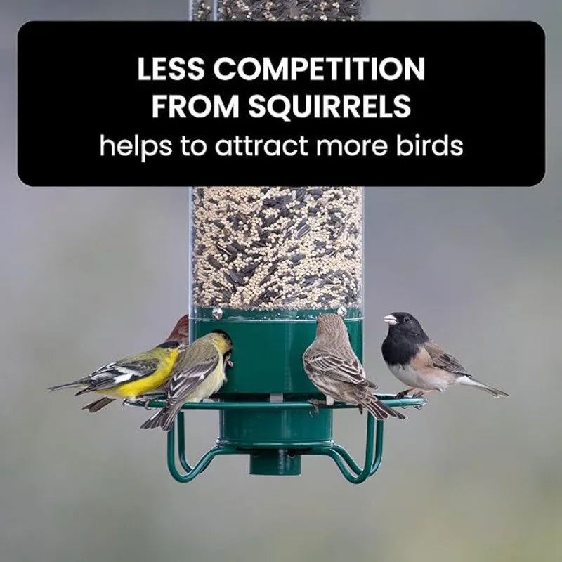 Hanging Wild Bird Feeder Weight Activated Rotating Squirrel Proof Outdoor Garden Yard Tree Mounted Automatic Bird Feeding
