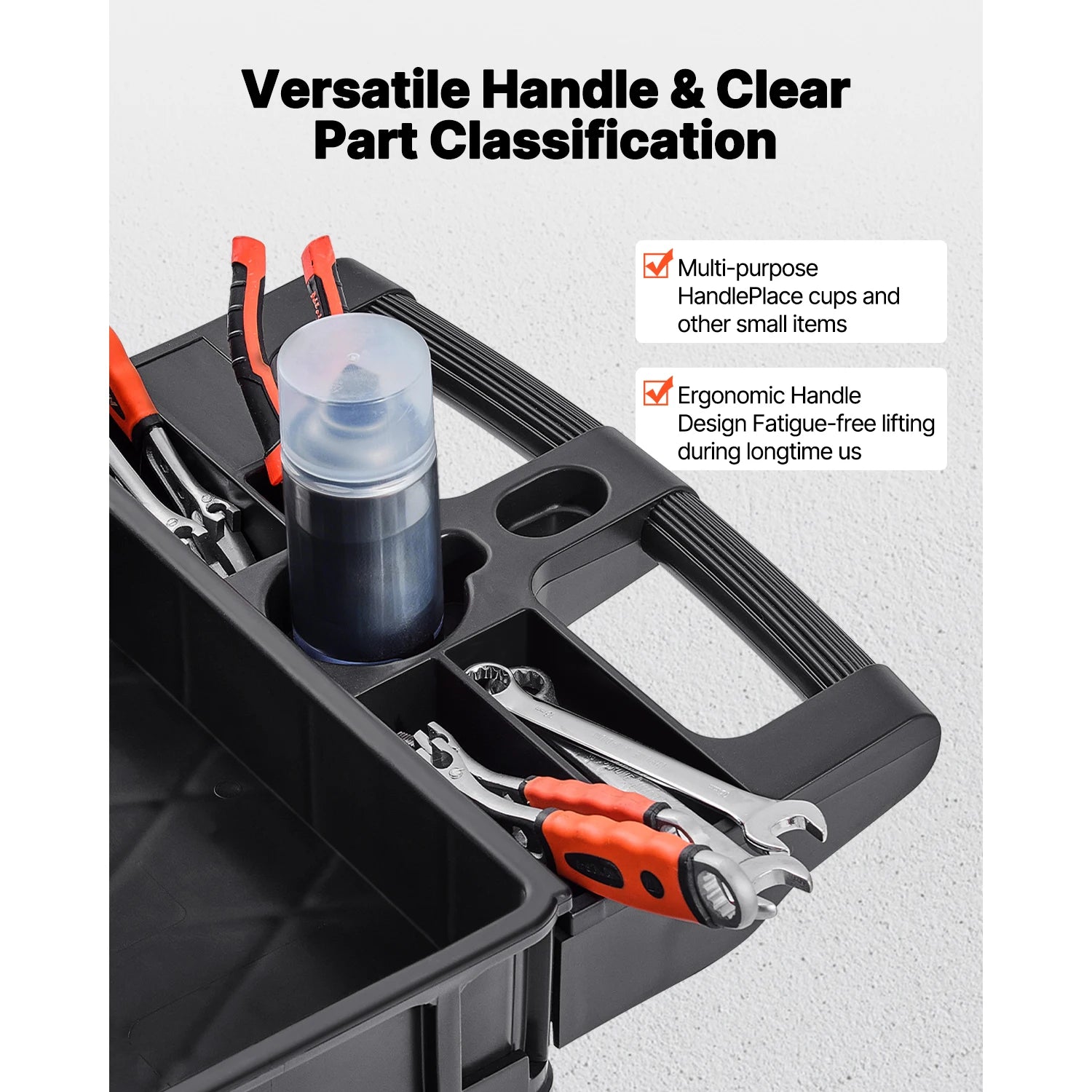 2/3 Shelf Utility Service Cart Dolly with 360° Swivel Wheels Ergonomic Storage Handle for Warehouse/Garage/Cleaning