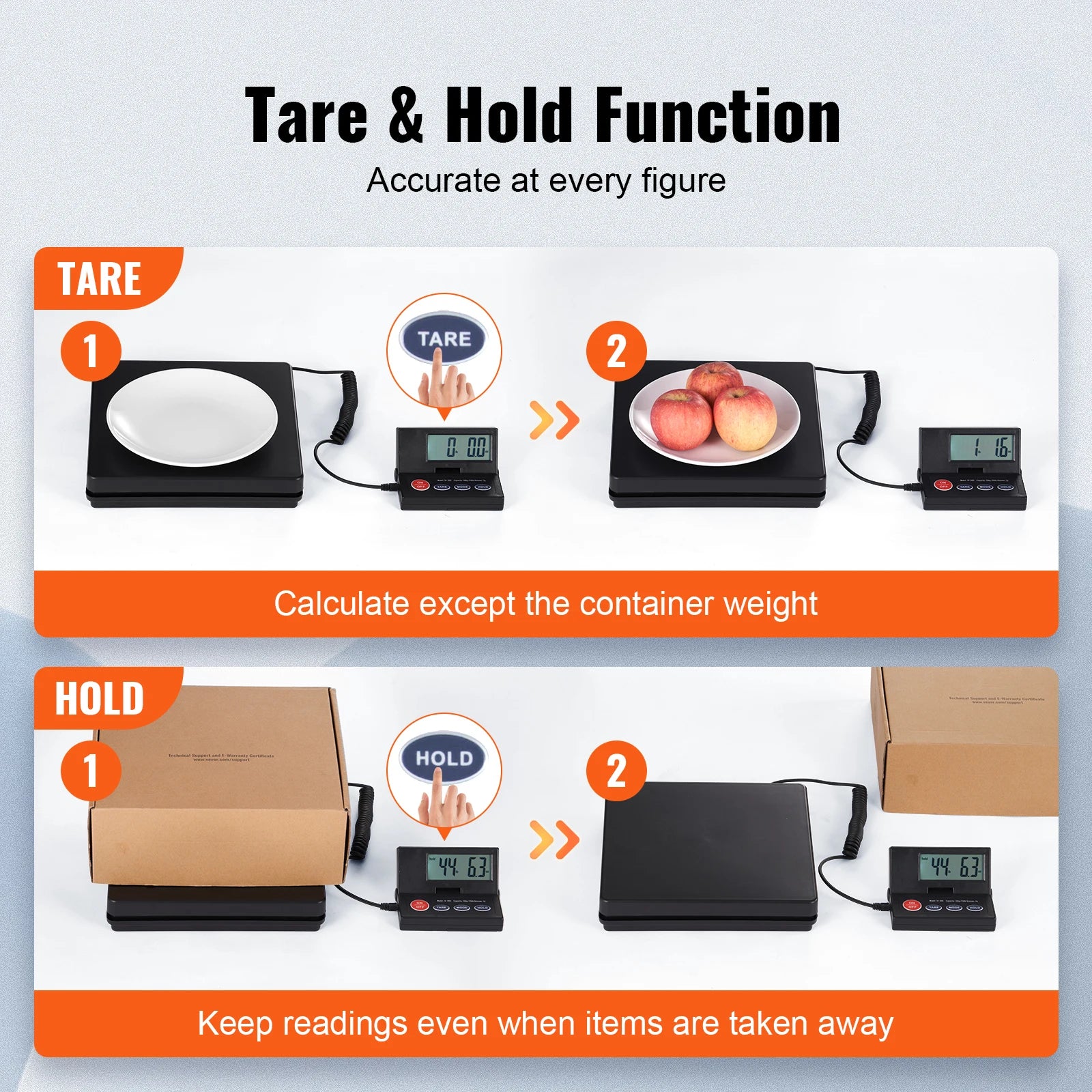 110 lbs Digital Postal Shipping Scale with Timer 90° Foldable LCD Screen AC/DC Powered Package Scale for Laggage Home