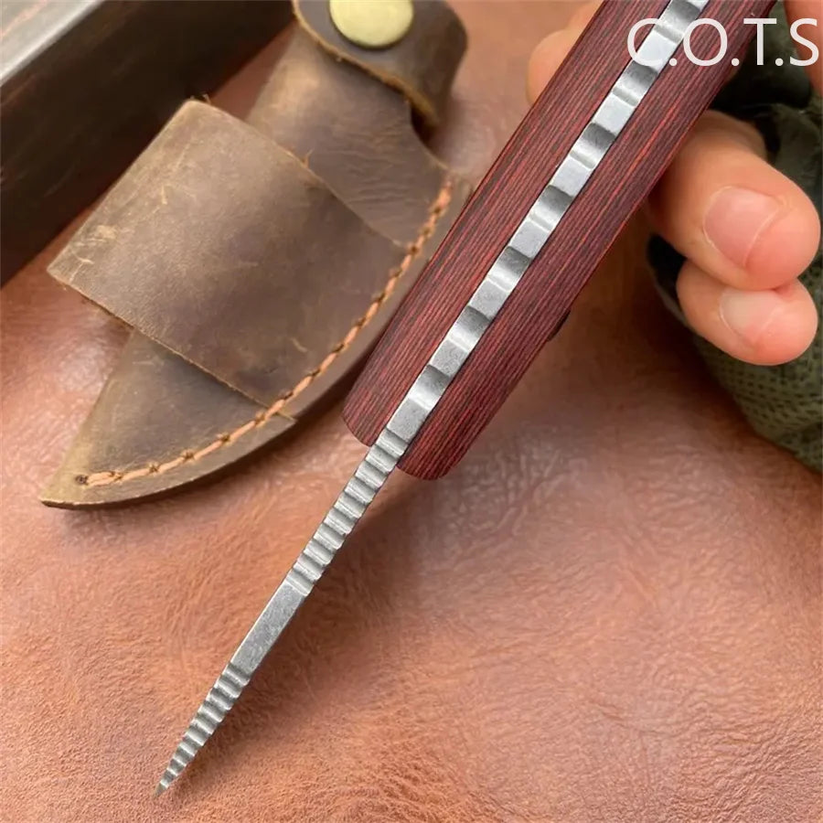 Fixed Blade Knife BM 15017 Drop Point Blade Wood Handles Hunting Camping Survival Boltaron Sheath