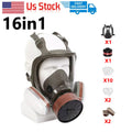 16IN1 Full Face Gas Mask Chemical Respirator with 40mm Filter Activated Carbon Safety Protection for Survival