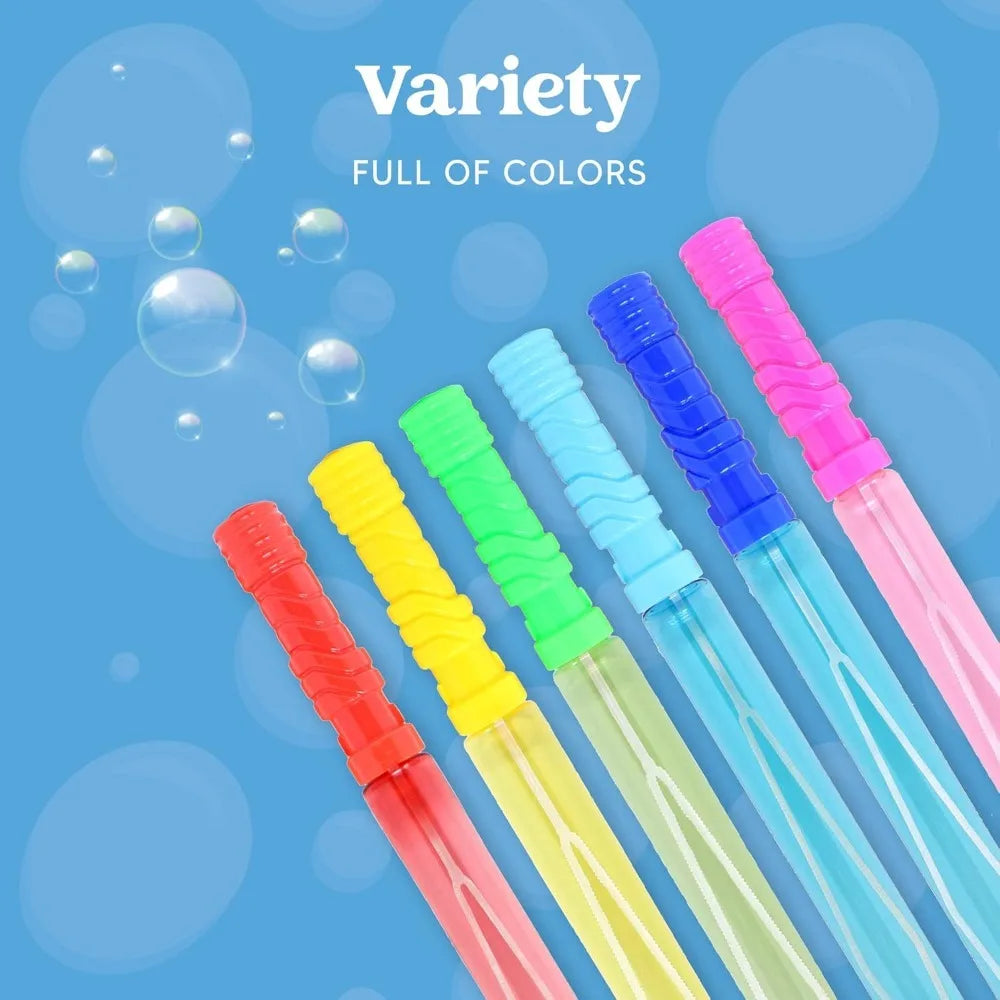 24 Pack 14.6'' Big Bubble Wands Bulk (2 Dozen) for Summer Toy Outdoor Activity Use Easter Bubbles Party Favors Supplies