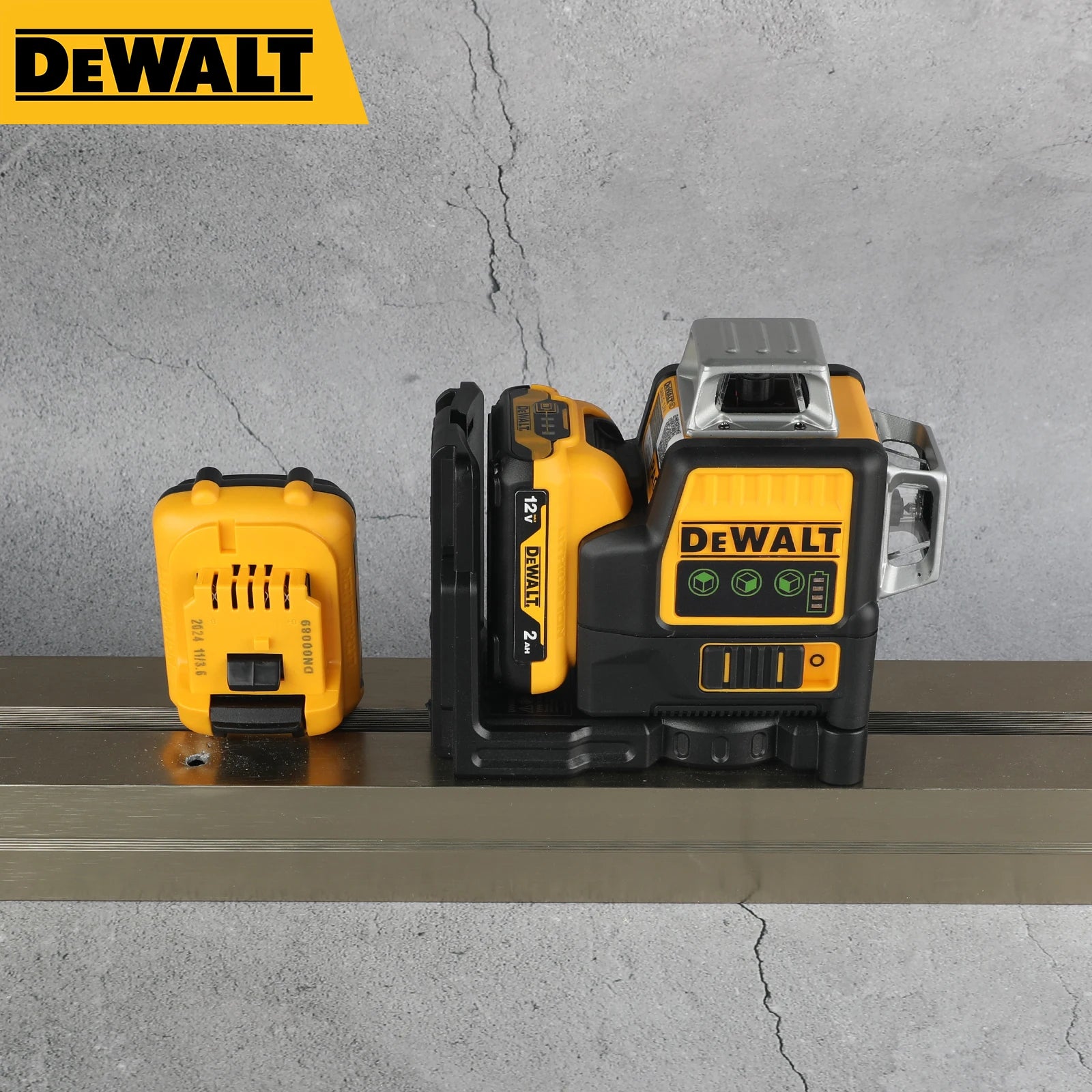 DEWALT DW089LG 12 - Line Green Beam Laser Level - 360° 3 - Side Coverage, 12V Li - Ion for Versatile Jobsite Tasks