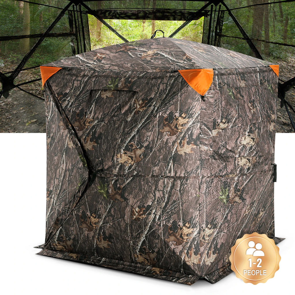 Hunting Blind  270° See Through Ground Blind 1-2 Person for Hunting  See Through Mesh for Turkey and Deer Hunting